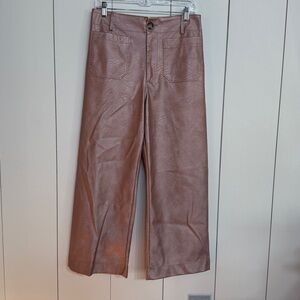 Maeve Colette Pink Metallic Wide-Leg Pants